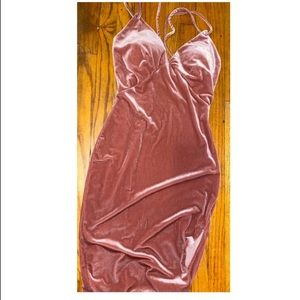 Pink velvet dress